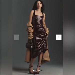 *NEW* Anthropologie Burgundy Sequin Dress